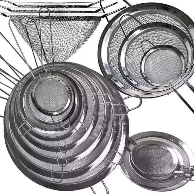 Küchensieb Edelstahl feinmaschig Abtropfsieb Teesieb 7cm bis 24cm | versch. Sets