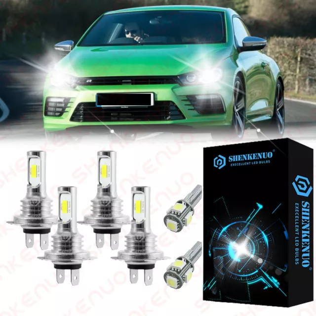 For VW Scirocco Headlight Xenon White 2008-2017 High Low Led Side Light Bulbs 6x