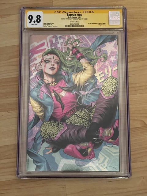 Batman #108 Artgerm Foil Virgin Variant Cover Yellow Signed Cgc 9.8 Dc Comics