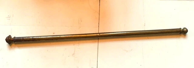 Antique Victorian Brass Curtain Rod - 51 inches in total length