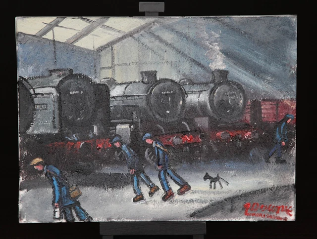Del Norte Artista James Downie Original Aceite Pintura 'Ted De The Motor Caseta'