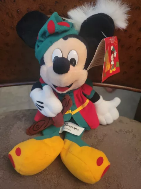 Disney France Fantasyland Mickey Mouse 9" Plush Beanie Beanbag NWT New