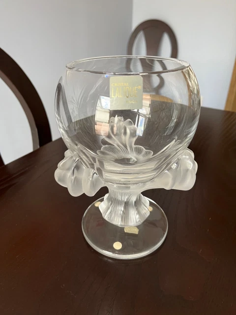 VINTAGE LALIQUE FRANCE CRYSTAL BAGHERRA LIONS PAWS VASE $28.64