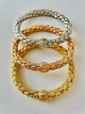CHIMENTO Trittico Bracciali Donna CHIMENTO in oro giallo/rosa/bianco semirigidi 