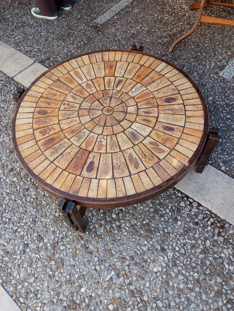 Table basse Raymonde LEDUC herbier Vallauris 1960