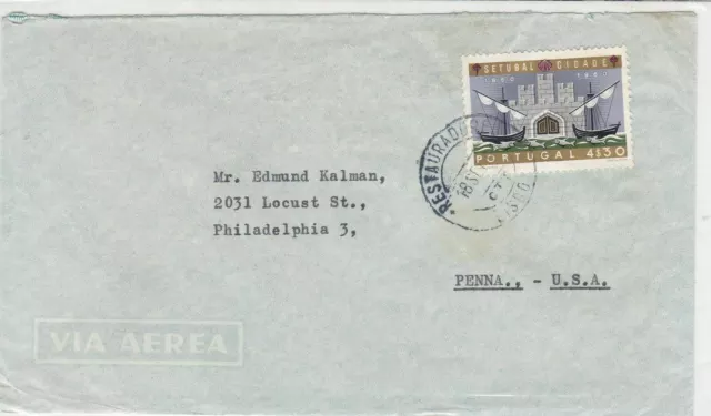 portugal 1960s air mail stamps cover ref 19392