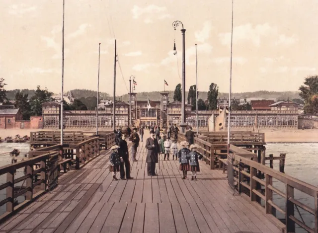 Landungsbrücke und Strandhallen von Zoppot/ Sopot (Westpreußen) 1912