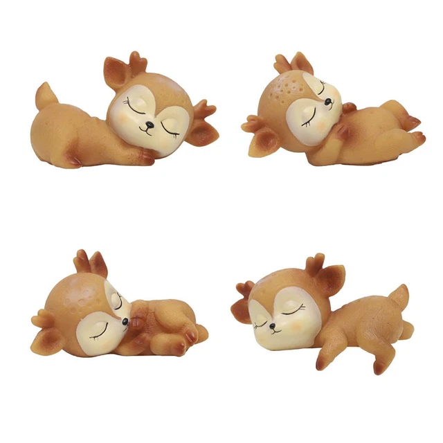 4pcs Hirschfiguren Kawaii Miniatur Tier Ornamente Kinder Spielzeug Dekorationen