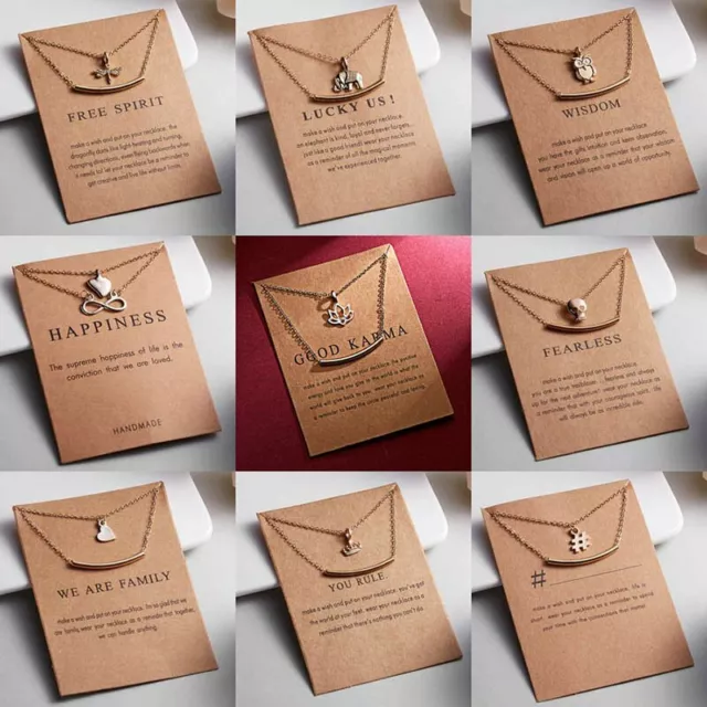 Multi-Layer Card Choker Collar Pendant Chain Clavicle Necklace Women Jewellery 2