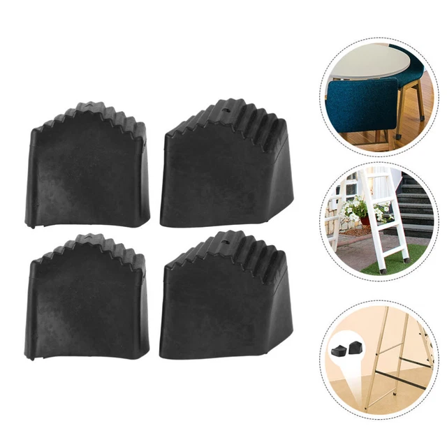 LADDER FEET FOLDING Ladder Square Stand Ladder Leg Cap Black Rubber £7.