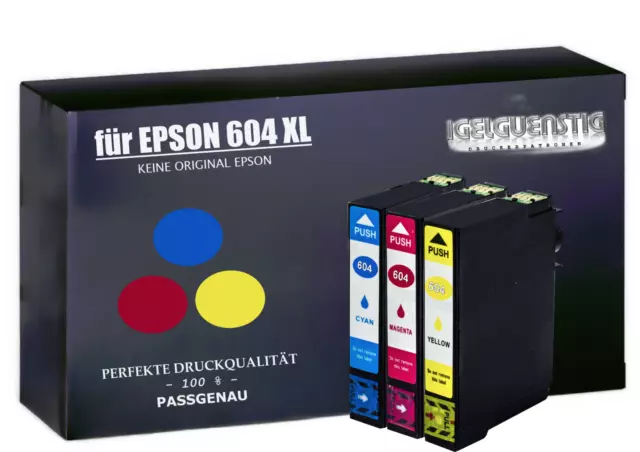 3 Tinte Patronen 604 XL für Epson WorkForce WF 2910 2930 2935 2950 DWF