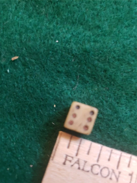 1 Antique Civil War Era Miniature Tiny Die Dice Bone