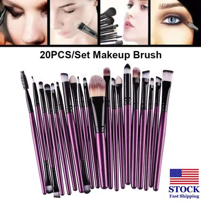 20PCS Makeup Brush Kits Powder Foundation Eyeshadow Eyeliner Lip Cosmetics Brush