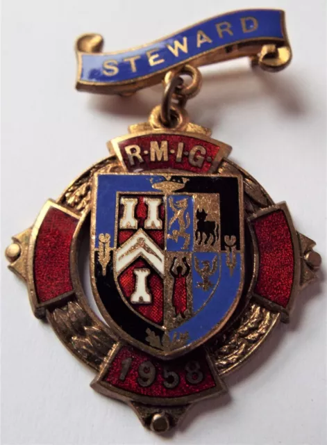 1958 Royal MASONIC Institution for Girls RMIG Metal & Enamel Steward Medal Jewel