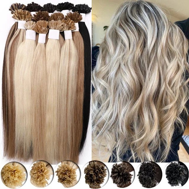 SOFT Pre Bonded U-Tip Nail Keratin Human Hair Extensions Remy Hair Thick 0.5gram