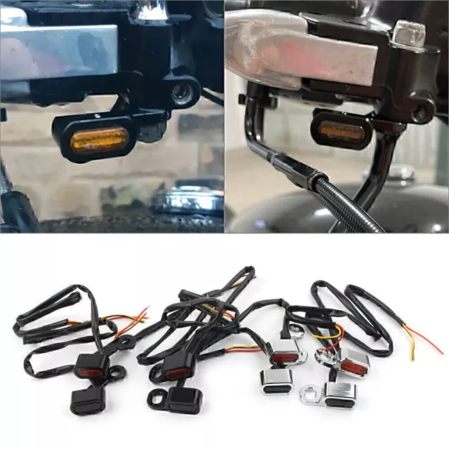 Chrome+Amber LED Turn Signal Indicator For Harley Touring Electra Glide 2009-17