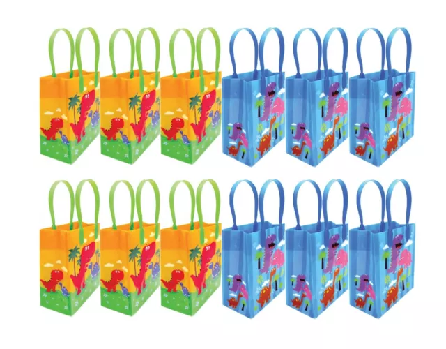 Dinosaurs Party Favor Bags Treat Bags, 12 Pack