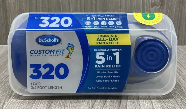 Dr. Scholls Custom Fit CF320 Orthotic Inserts 1 Pair 3/4 Foot Length Pain Relief