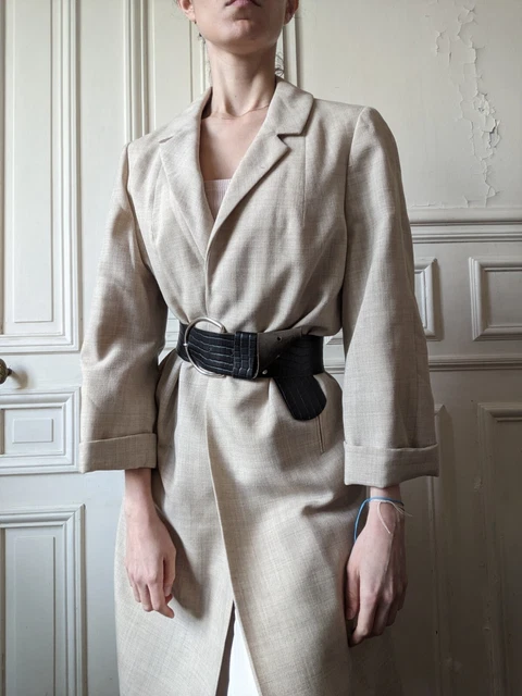 Manteau Long Femme Daim Beige Georges Rech – Taille S (36) – Neuf Sans étiquettes