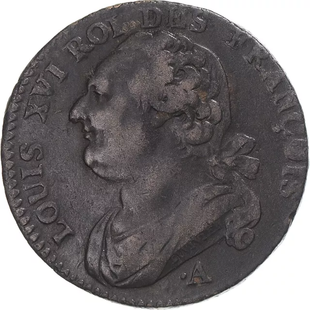 [#346058] Münze, Frankreich, Louis XVI, 12 deniers françois, 1791, Paris, S+, Cu