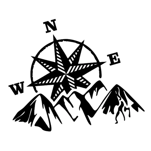 Compass Navigate Mountain Car Stickers Body Side Door Decals Decoration Vinyl