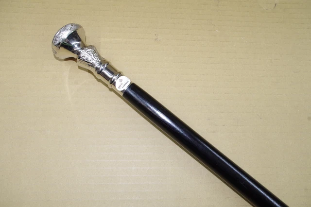 SOLID SILVER EVA Adam Head Vintage Polished Wooden