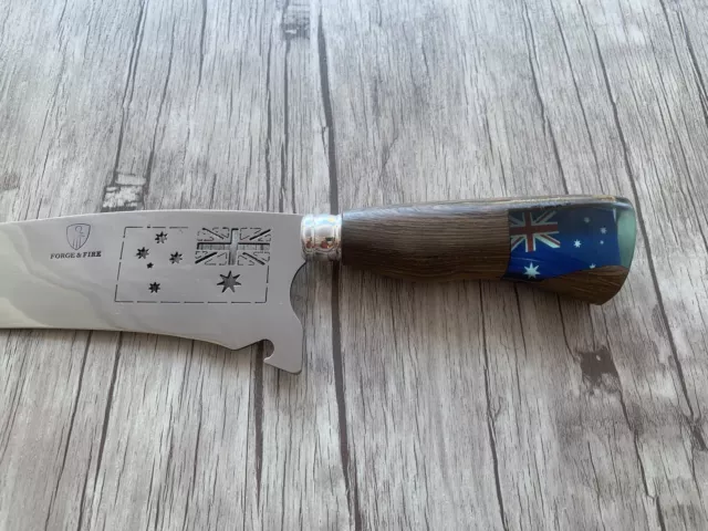 Australian BBQ Knife, 10" Stainless Steel Blade, Hybrid Wood And Resin Handle 3