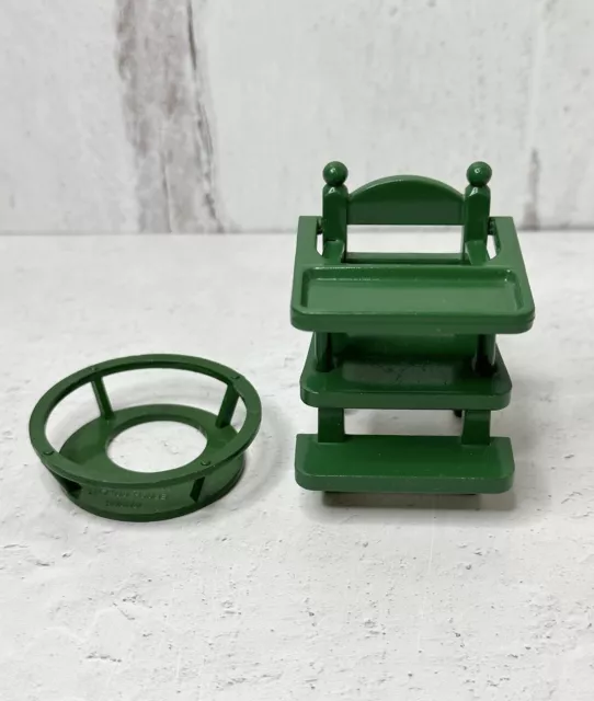 Calico Critters Sylvanian Families 1987 Vintage Green Baby High Chair & Walker
