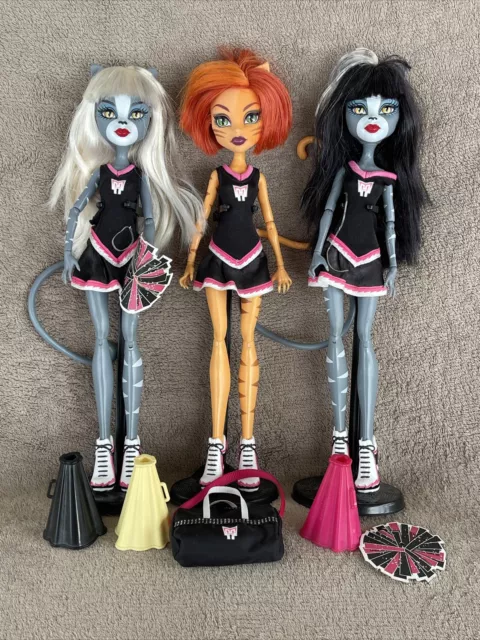 Monster High Doll Fearleading Squad Meowlody, Purrsephone & Toralei Fearleaders