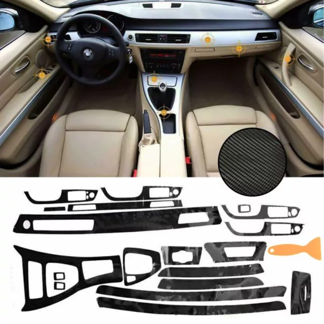 Adesivo bordo interno auto 5D lucido fibra di carbonio avvolgimento bordo per 3 serie E90