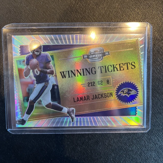 2020 Contenders Optic Holo Prizm Winning Ticket #WT4 Lamar Jackson Ravens