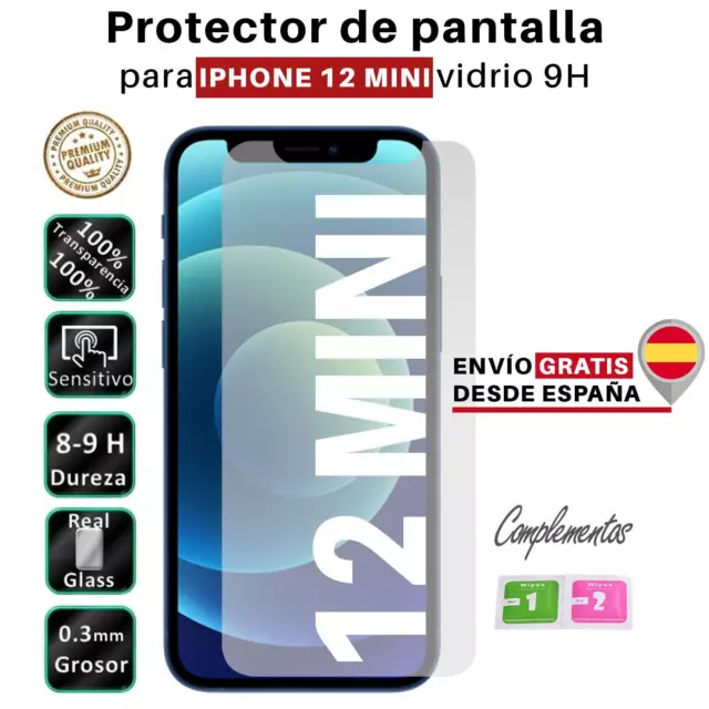 Set Protector de Pantalla para Iphone 12 mini Cristal Templado Vidrio 9H Premium