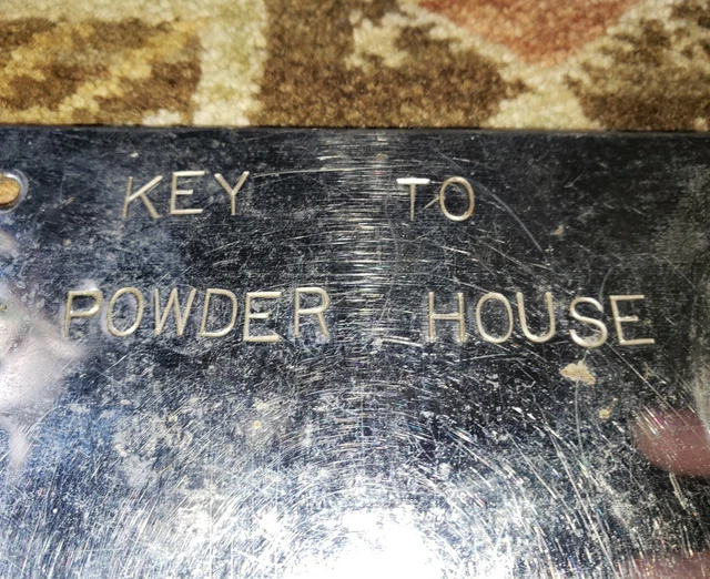 Vtg Mining Explosive Powder House Brass Key Tag Pad Lock Gold Mine 10