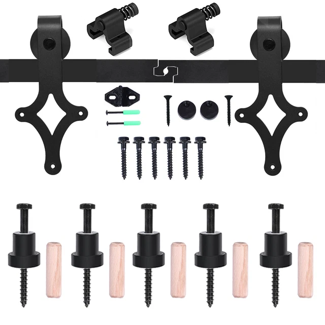 CCJH 5-20FT Sliding Barn Door Hardware Track Kit for Wood Door Diamond Shape