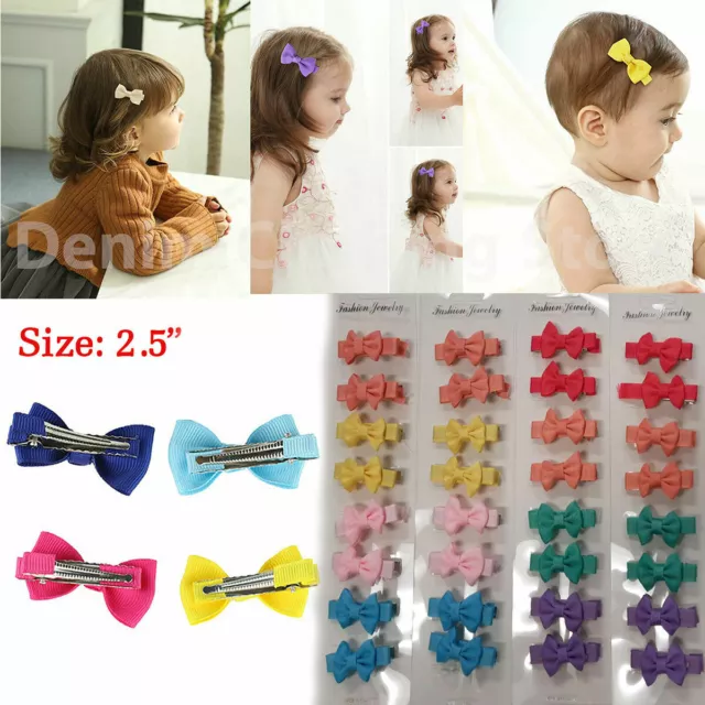 32pcs Baby Girl Kid Hair Clips Bow Bands Hairpin Alligator Ribbon Grosgrain 2.5"