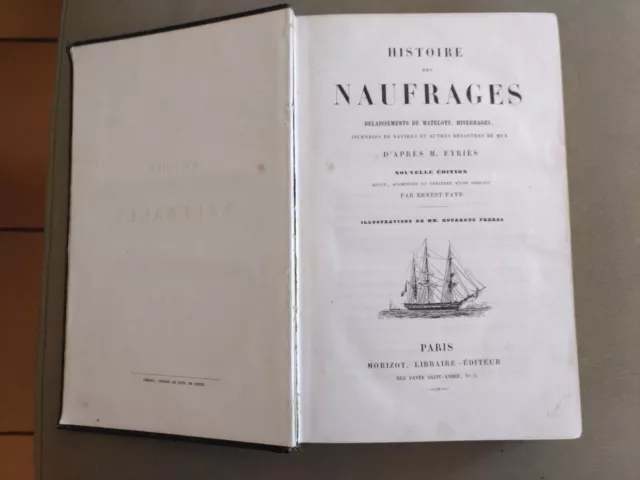 livre ancien 1860 Histoires des naufrages Eyries E. Faye