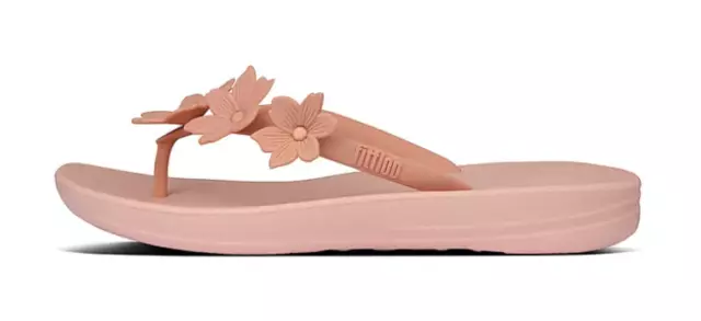 FitFlop Womens IQushion Floral Pink Sandals Flip Flops