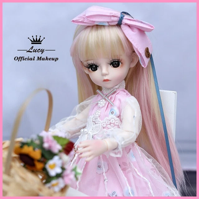 11in 1/6 Ball Jointed BJD Doll Girl Face Makeup Eyes Wigs Clothes Shoes Full Set