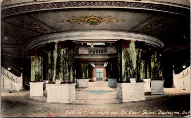 Postcard Interior View Huntington County Court House in Huntington, Indiana