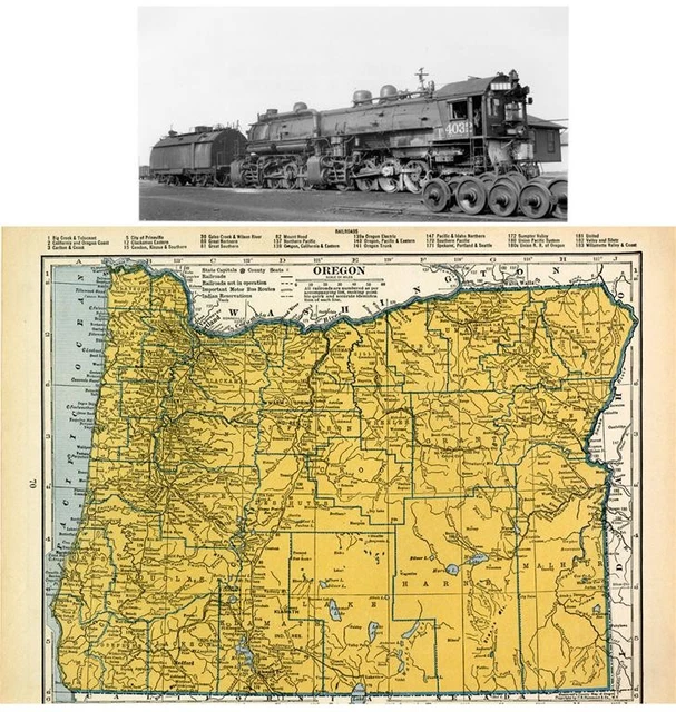 1939 OREGON RAILROAD Map Shows - 1939 Oregon Railroad Map Shows All Rr Depots.webp