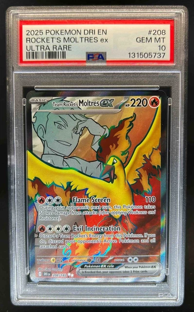 2025 POKEMON SV Destined Rivals Team Rocket's Moltres ex Full Art 208/ ...
