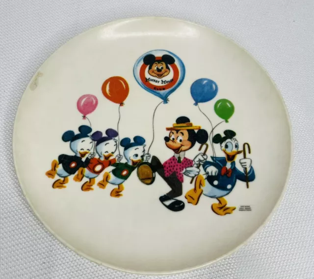 Vintage Disney MICKEY MOUSE CLUB Melamine Plate Donald Duck Huey Dewey Louie