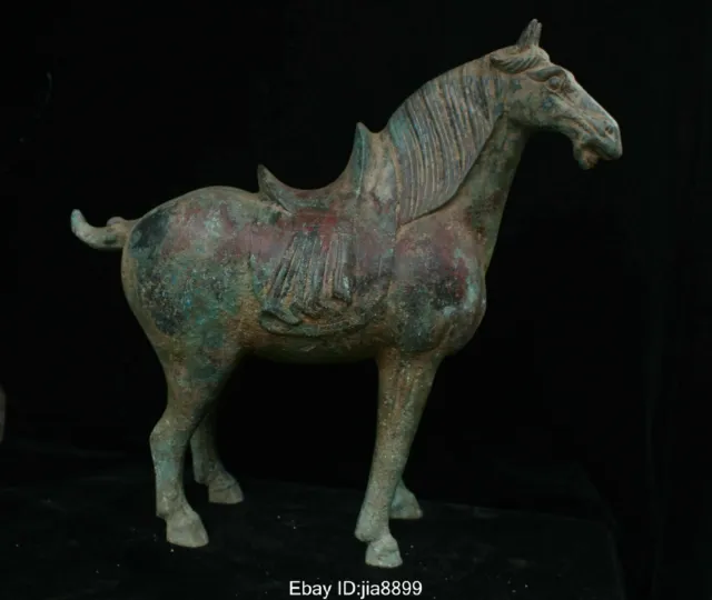 Old China Chinese Bronze Ware Dynasty Animal War Horse Statue Sculpture