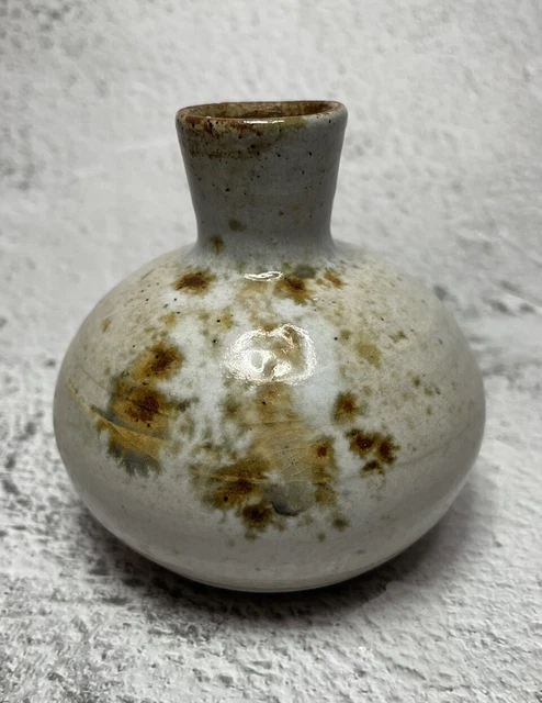Petit vase en grés émaillé de Vézelay signé Albert Breton