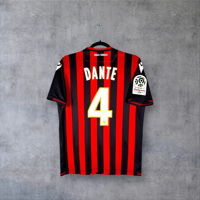 Maillot OGC Nice Authentique 2023/2024 Dante N°4 - Domicile Rouge - Taille XL - Le Coq Sportif