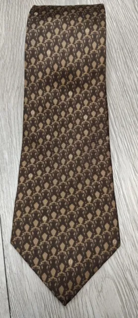 Fendi Men's Tie Italian silk All Over Print Geometric Brown Classic Necktie FF