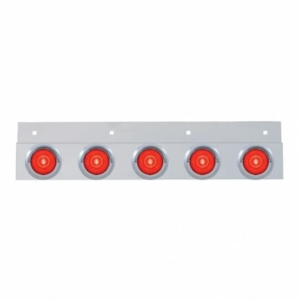 Mud Flap Bracket With 6 LED GloLight Bar, Chrome Finish, Red LED Color; 63796