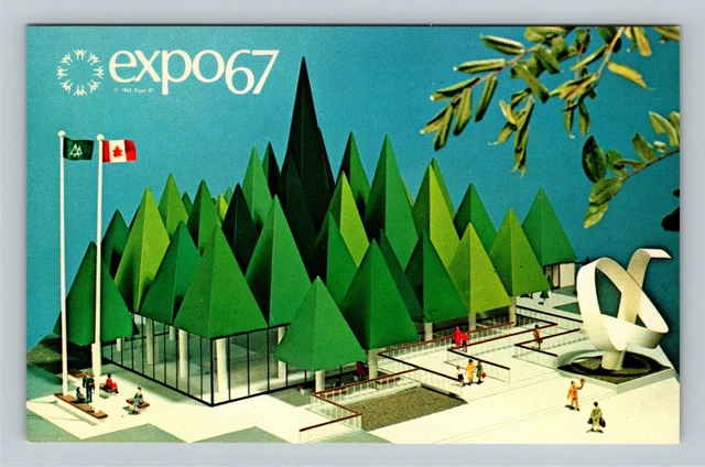 Montreal QC Expo Canadian Pulp & Paper Pavilion Quebec Canada Vintage Postcard