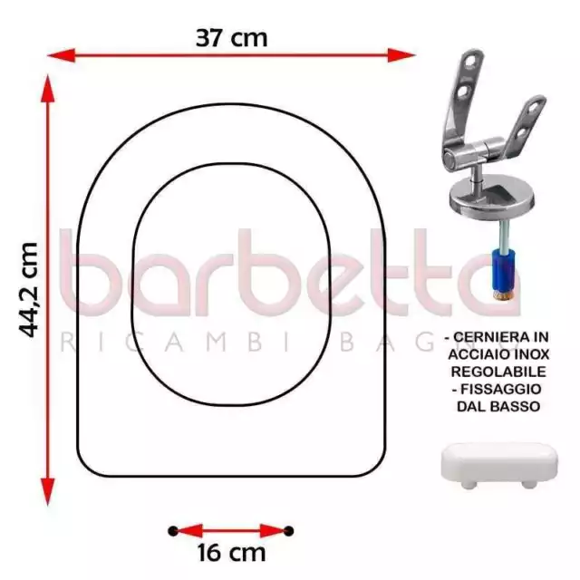 Sedile Copriwater Compatibile Villeroy & Boch Omnia  Bianco