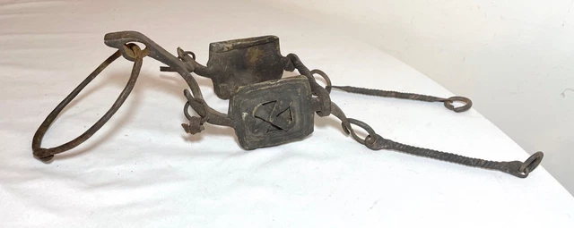 rare antique 18th century 1700's hand wrought iron brass horse bridle mouth bit
